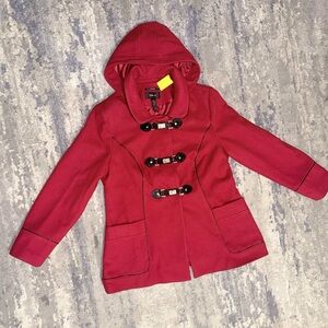 Style & Co. Vibrant Red Pea Coat with Toggles